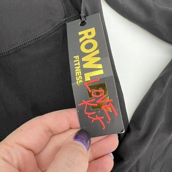 Rowley Fitness Love Kit Black Jacket Mesh Side Panels Size M - Picture 3 of 5